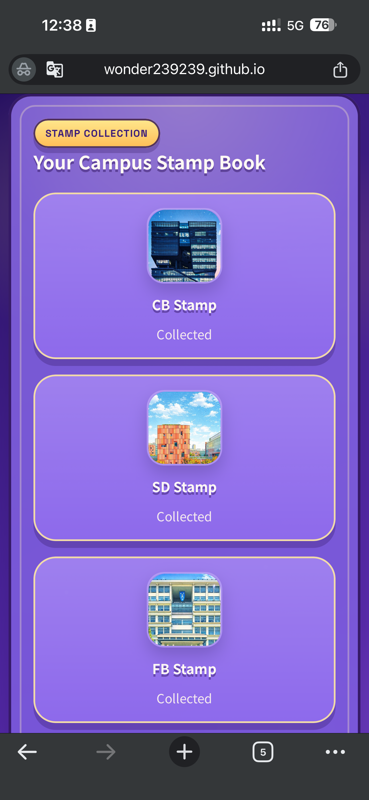 Expanded view of refined stamp collection design
